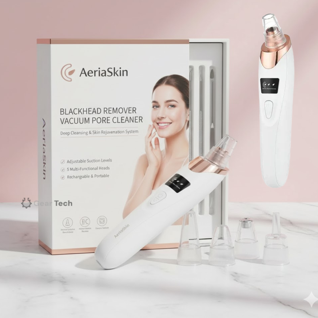 AeriaSkin™ Blackhead Remover Vacuum Pore Cleaner | Adjustable Suction, Multi-Functional Tool for Deep Cleansing & Acne Treatment at Home