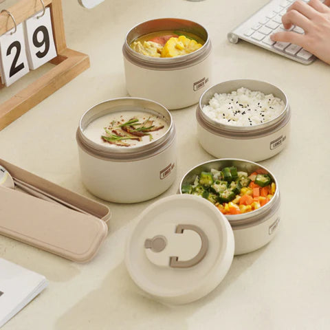 Durable Stainless Steel Lunch Box Set | Leak-Proof, Insulated & Perfect for Professionals, Students, and Family Outings