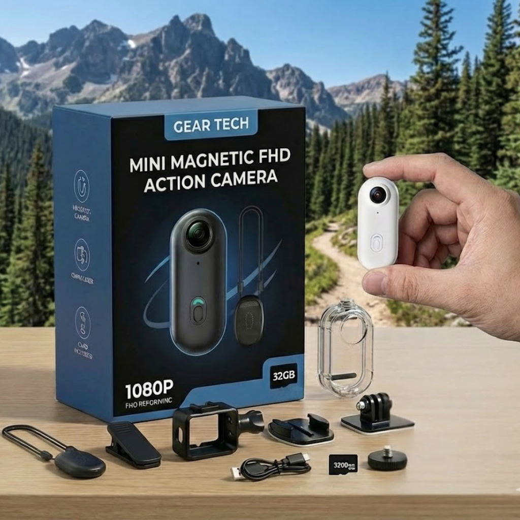 Mini Magnetic POV 4K Action Camera – Portable Body Worn & Sports Recording Camera - Personal Body Camera