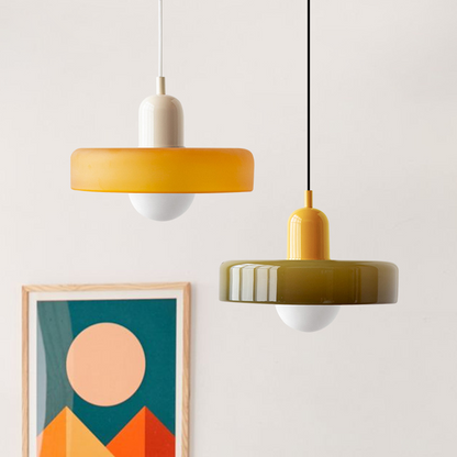 Colored Glass Bauhaus Pendant Light Fixture for Modern Home Decor & Dining Spaces
