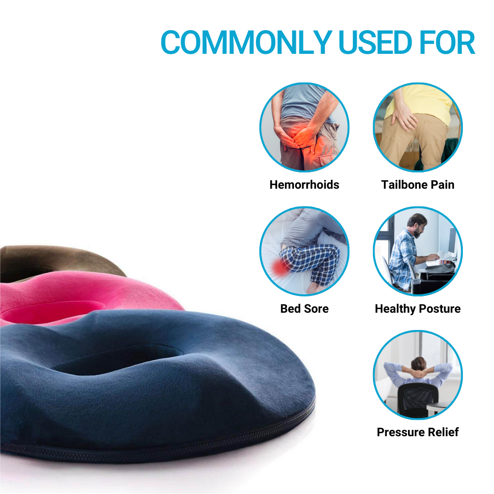 Donut Pillow for Tailbone Pain Relief | Orthopedic Cushion for Hemorrhoids | Comfortable, Ergonomic Design for Hemorrhoids & Sitting Discomfort