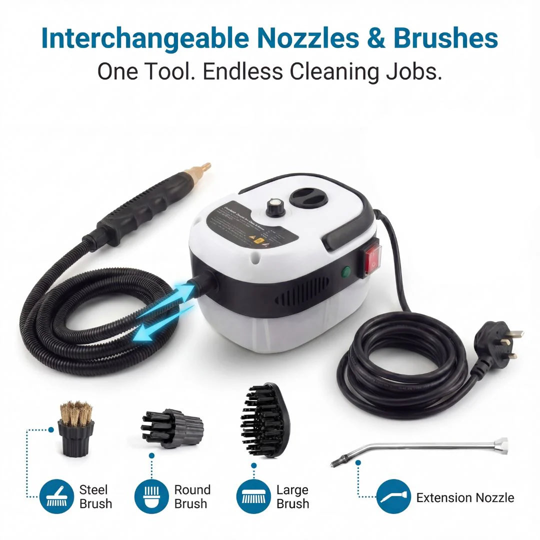 Handheld Steam Cleaner – High Temperature Steam | Portable Cleaning Machine for Grease & Grime Removal