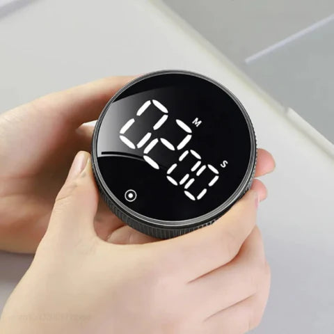 SmartTime Kitchen Timer | Easy One-Twist Operation, Large LED Display & Adjustable Alarm for Cooking, Studying & Classroom Use