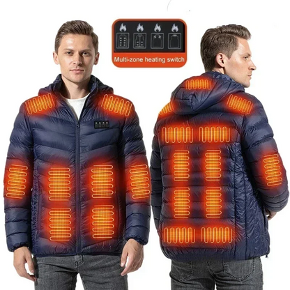 Unisex Waterproof Electric Heated Jacket | 21 Heating Zones, Lightweight & Ideal for Outdoor Activities in Cold Weather