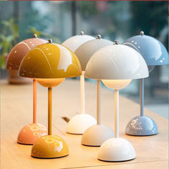 Minimalist Flowerpot Table Lamp - Rechargeable Bedside Lamp & Cordless Design Mushroom Shaped Lamps