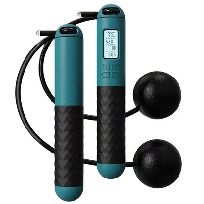 Weighted Cordless Jump Rope with Counter | Ergonomic, Tangle-Free Design for Home Workouts and Cardio Training