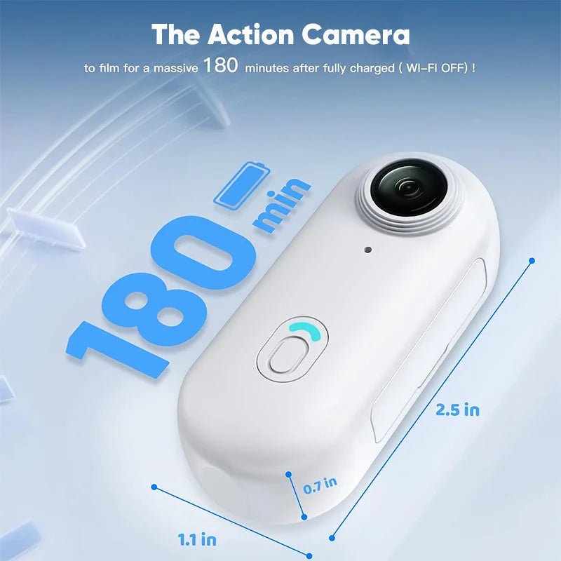 Mini Magnetic POV 4K Action Camera – Portable Body Worn & Sports Recording Camera - Personal Body Camera