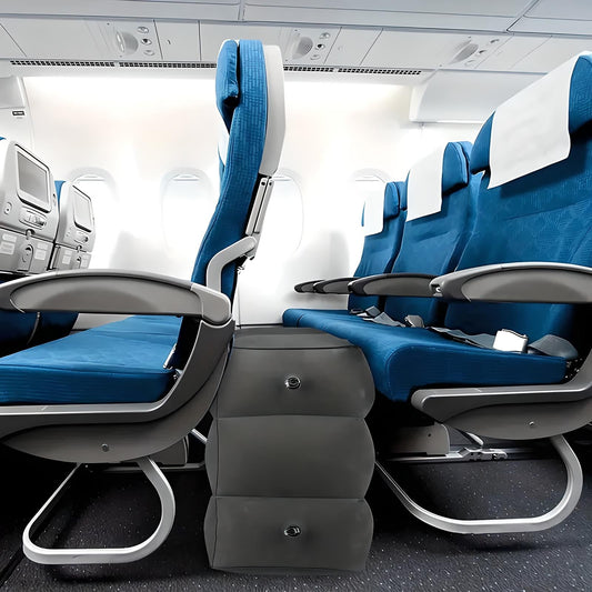 Inflatable Travel Footrest | Ergonomic, Adjustable Height & Compact for Planes, Trains, Buses & Office Use