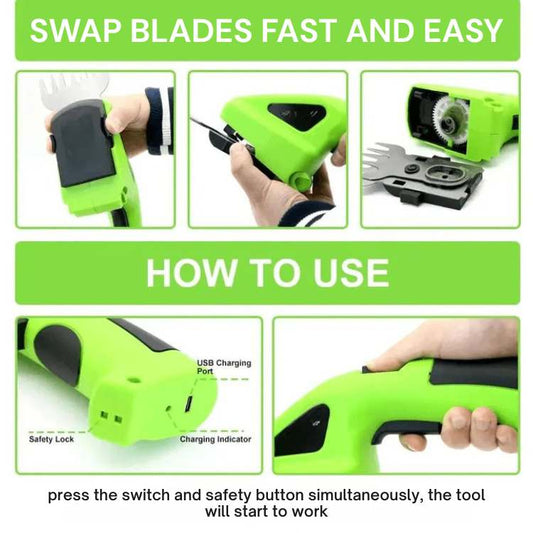 Cordless Garden Trimmer | Dual Blades, Lightweight & Ideal for Lawn Edging and Hedge Trimming