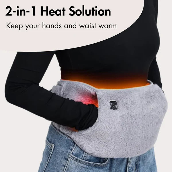 USB Rechargeable Hand & Waist Warmer | Soft Velvet, 3 Heat Settings & Portable for Home, Office & Outdoor Use