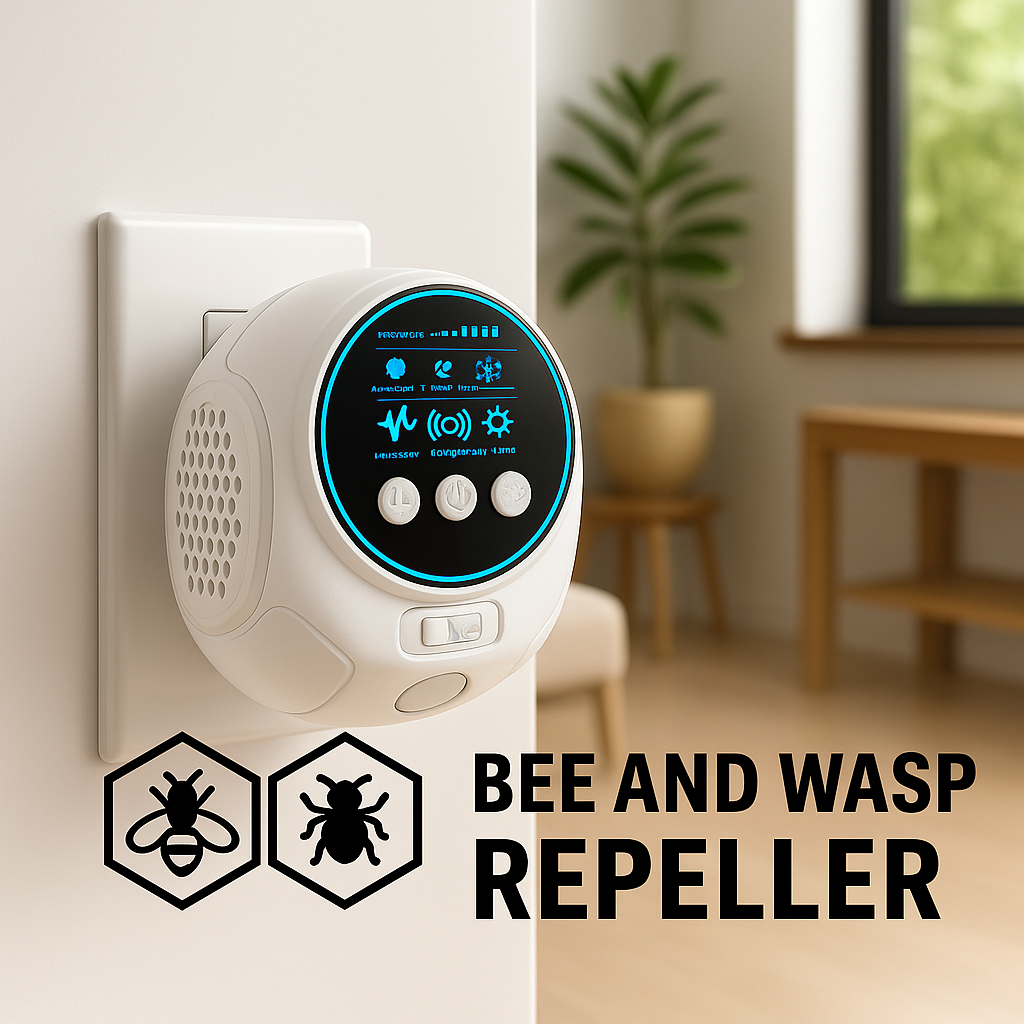 Ultrasonic Bee & Wasp Repellent Device | Chemical-Free. 360° Coverage for Home & Outdoor Pest Control