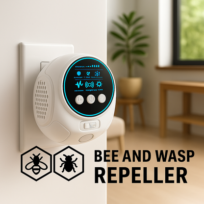 Ultrasonic Bee & Wasp Repellent Device | Chemical-Free. 360° Coverage for Home & Outdoor Pest Control