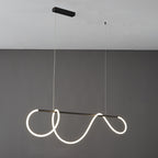 LED Linear Brass Chandelier | Dimmable. Damp Rated & Adjustable Height for Dining Room and Living Spaces