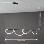 LED Linear Brass Chandelier | Dimmable. Damp Rated & Adjustable Height for Dining Room and Living Spaces