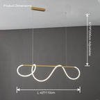 LED Linear Brass Chandelier | Dimmable. Damp Rated & Adjustable Height for Dining Room and Living Spaces