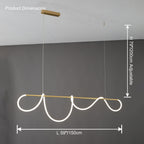 LED Linear Brass Chandelier | Dimmable. Damp Rated & Adjustable Height for Dining Room and Living Spaces