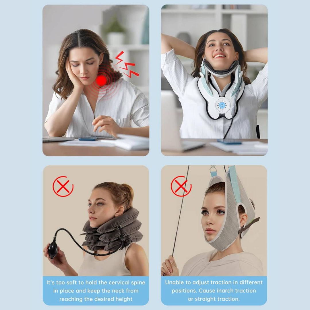 Neck Stretcher for Pain Relief - Adjustable Cervical Traction Device Ideal for Neck Tension and Discomfort