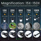 Professional Astronomical Telescope | 70mm Aperture, 300mm Focal Length & Easy Setup for Stargazing and Nature Exploration