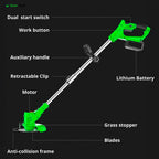 24V Cordless Grass Trimmer | 4-in-1 Adjustable Cutting Head & Powerful Battery for Residential Lawn Care
