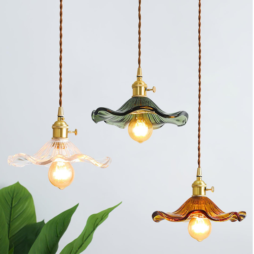 Stylish Hibiscus Flower Lamp – Elegant Glass Pendant Light for Modern Interiors