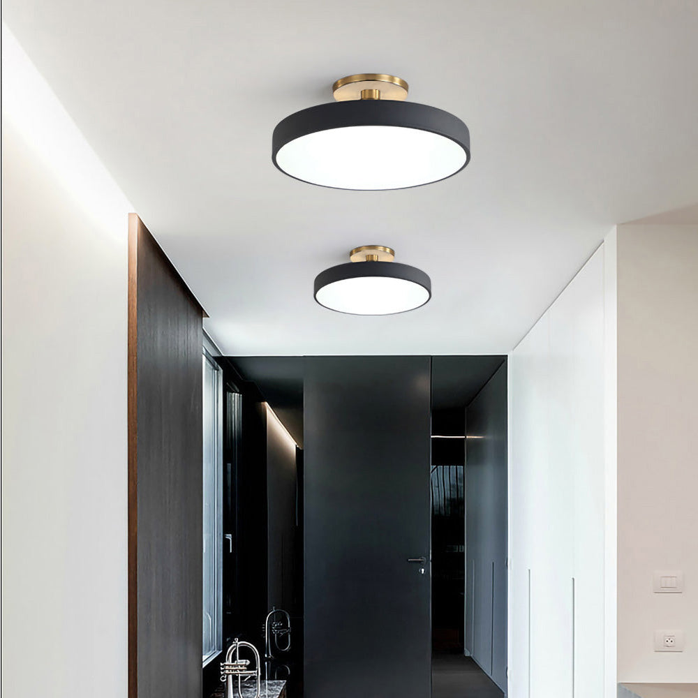 LED Ceiling Light | Modern Black Metal Flush Mount, Energy-Efficient & Ideal for Living Room, Bedroom or Hallway