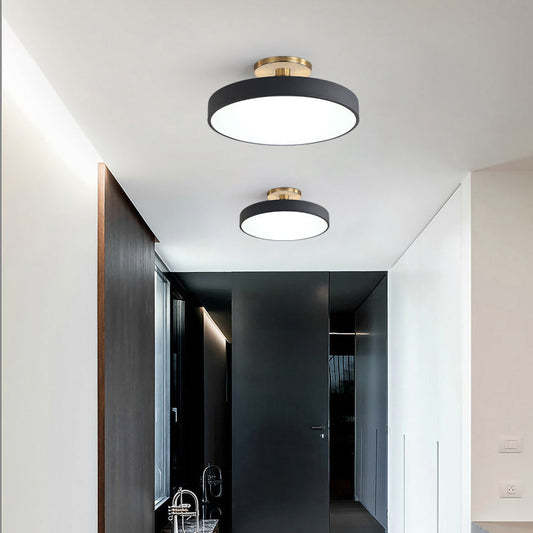 LED Ceiling Light | Modern Black Metal Flush Mount, Energy-Efficient & Ideal for Living Room, Bedroom or Hallway
