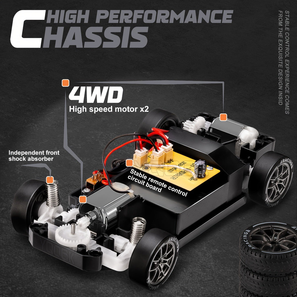 1:24 RC Drift Car | 4WD, LED Wheels & USB Rechargeable for Indoor and Outdoor Racing Fun