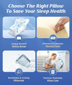 Memory Foam Neck Pillow | Ergonomic Support for Neck Pain Relief at Home