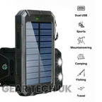 Fishing Power Bank 50000 mah Waterproof Solar Charger | Fishing Battery Pack with USB-C Fast Charging & LED Light