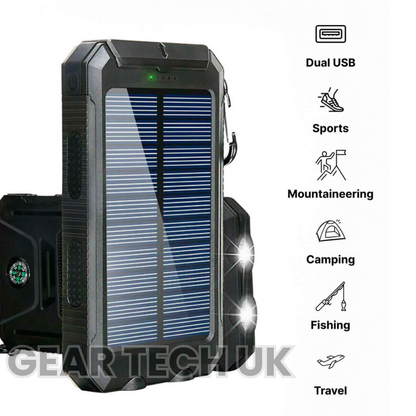 Fishing Power Bank 50000 mah Waterproof Solar Charger | Fishing Battery Pack with USB-C Fast Charging & LED Light