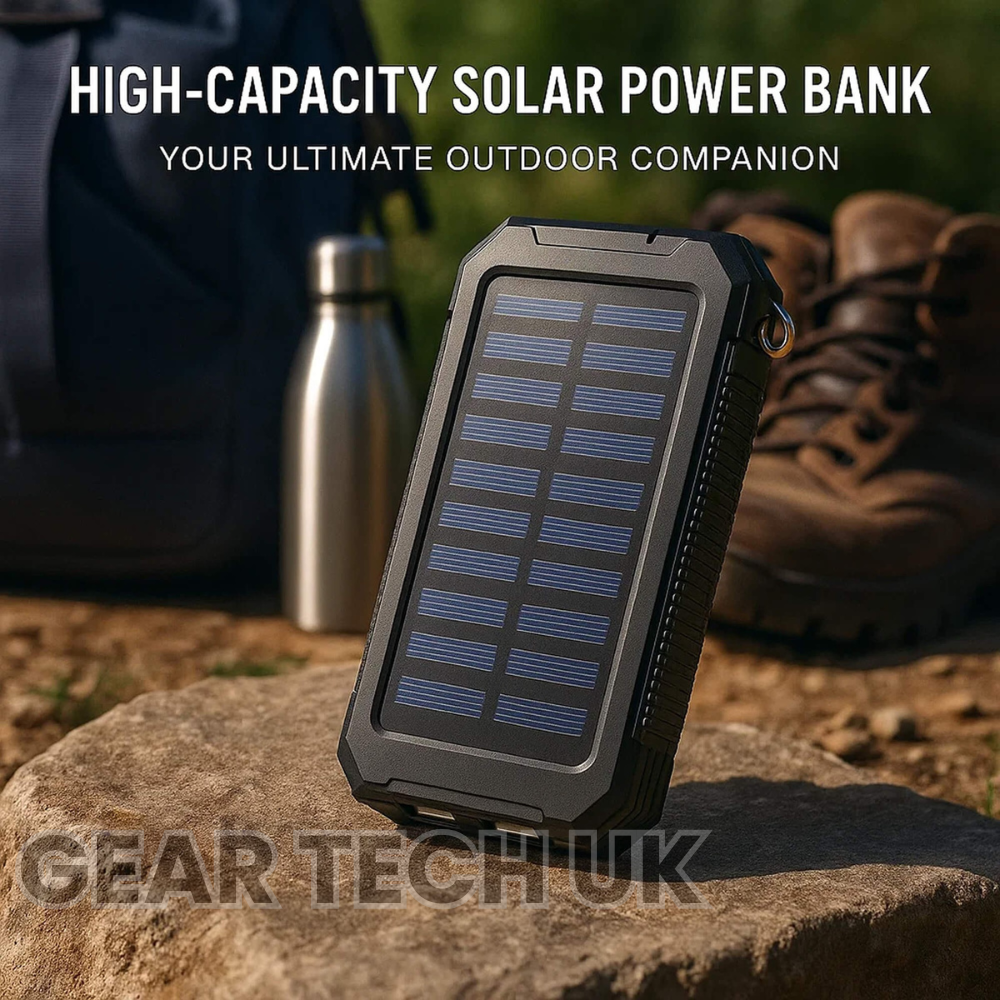 Fishing Power Bank 50000 mah Waterproof Solar Charger | Fishing Battery Pack with USB-C Fast Charging & LED Light