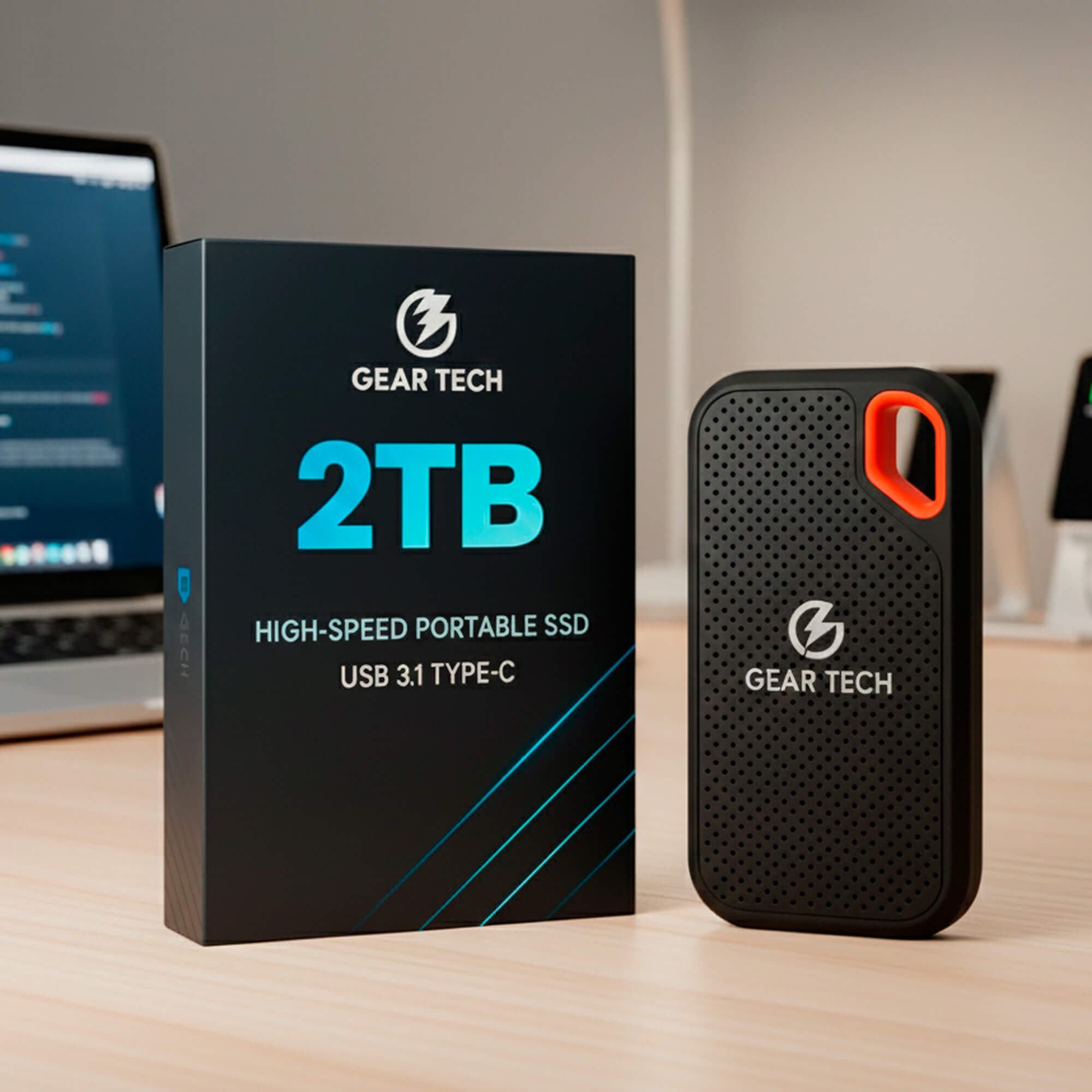 2TB External SSD Hard Drive – High-Speed Portable USB-C Solid State Storage for PC, Laptop & Mac