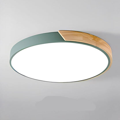 Nordic Wooden Circular Ceiling Light Fixture for Macaroon Style Home Decor & Ambient Lighting