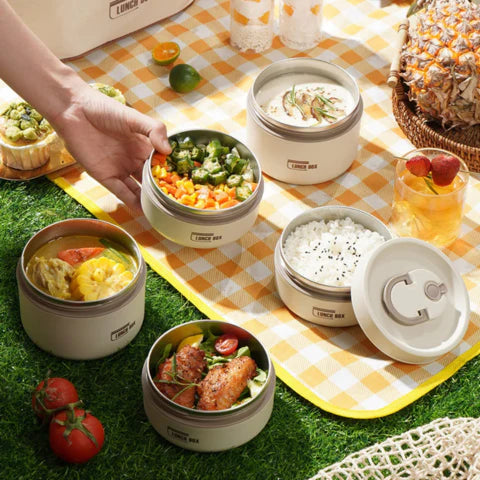 Durable Stainless Steel Lunch Box Set | Leak-Proof, Insulated & Perfect for Professionals, Students, and Family Outings