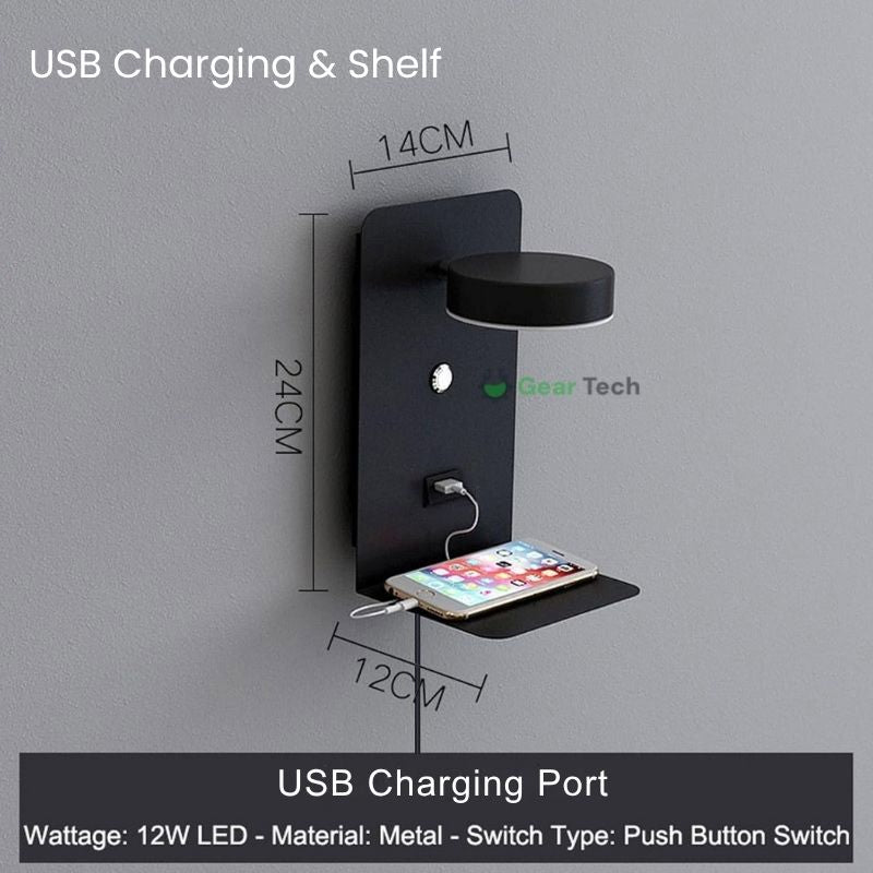 LED Wall Light with Shelf | Soft Glow, Modern Design & Ideal for Creating a Festive Atmosphere in Your Bedroom