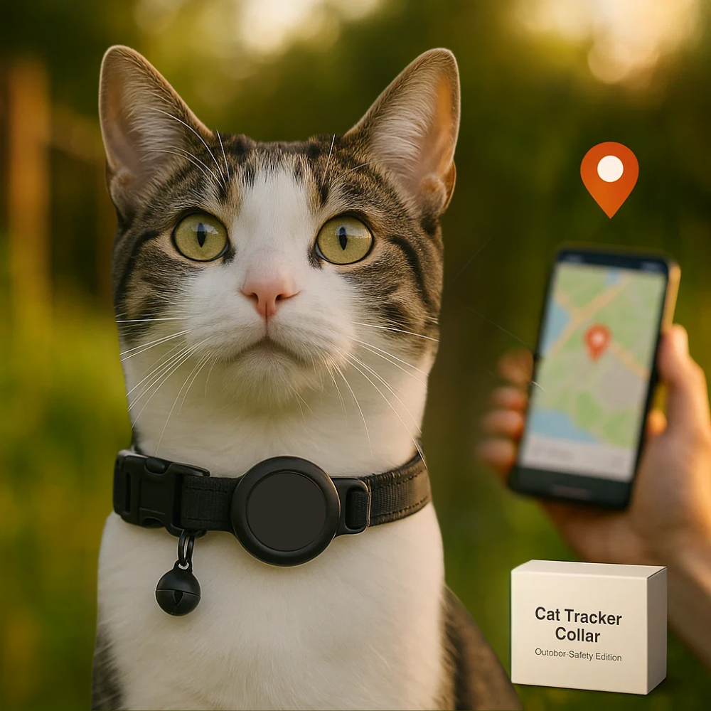 Cat GPS Tracker Collar | Quick Release Closure, Reflective Design & Durable for Outdoor Safety Adventures