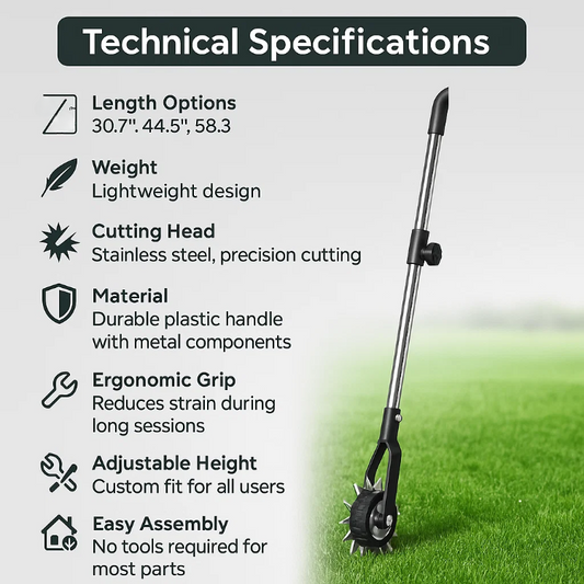Lawn Edger | Adjustable Length, Ergonomic Design & Ideal for Homeowners and Garden Enthusiasts