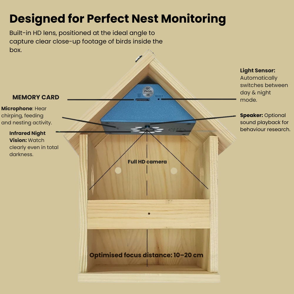Bird Box Camera | Smart WiFi Wildlife Camera for Bird Boxes – Outdoor ...