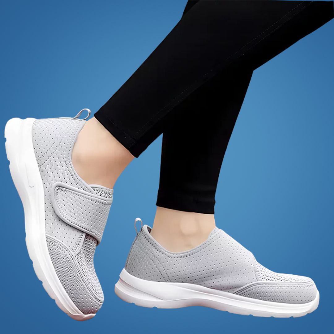 Elderly Shoes – Adjustable Velcro Orthopaedic Shoe for Swollen Feet, Breathable Cushioned Insole