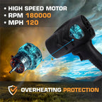 Handheld Leaf Blower - Portable Dust Cleaner & Car Dryer