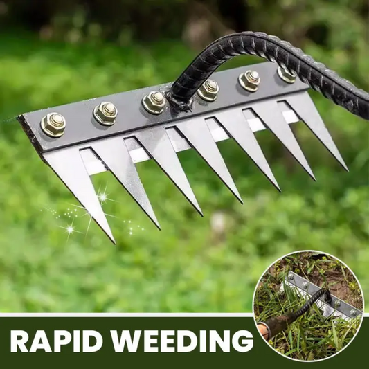 Weeding Rake | Ultra-Durable Steel Teeth & Ergonomic Handle for Effortless Garden Maintenance