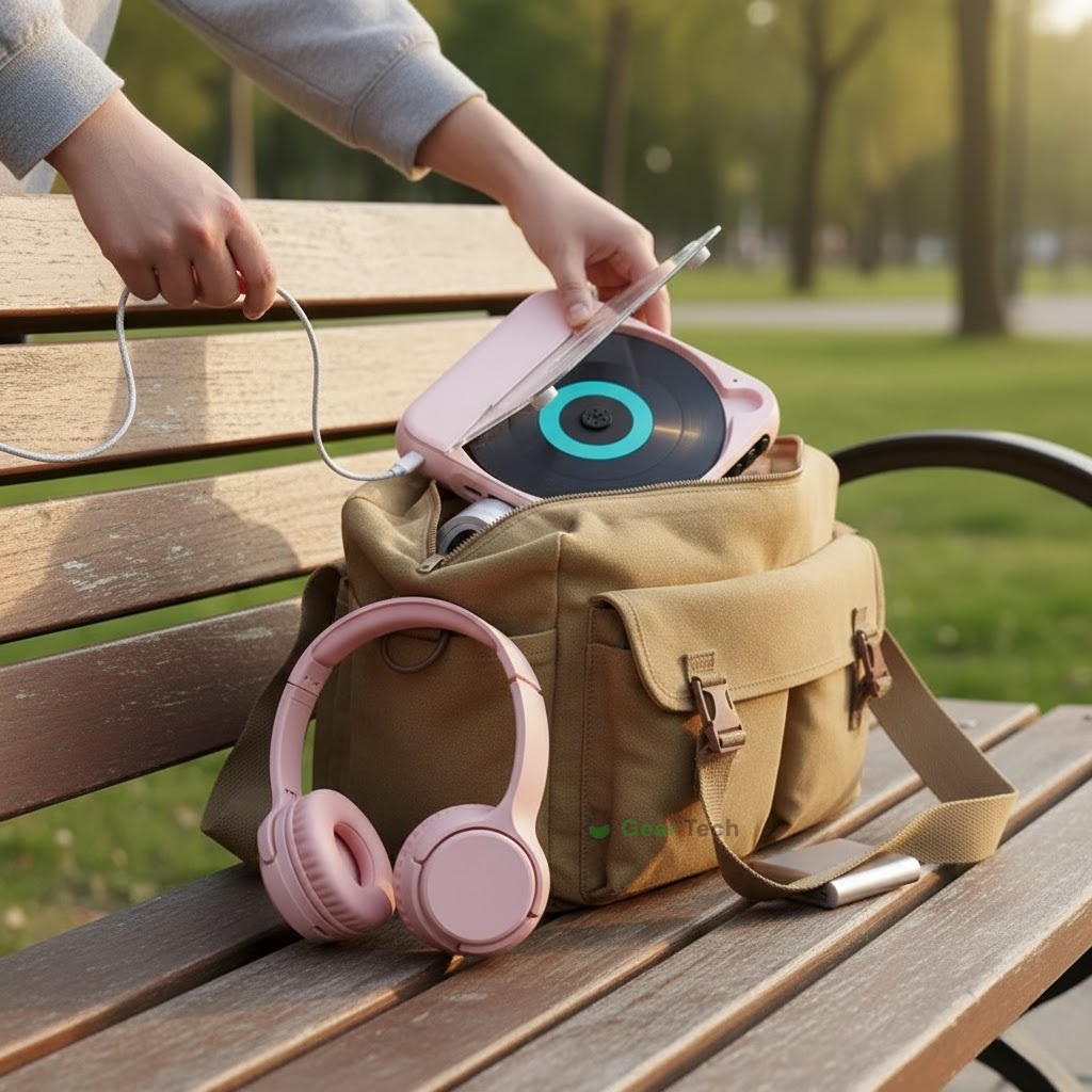 Mini CD Player Retro Look - Portable & Bluetooth