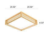 LED Flush Mount Ceiling Light | Modern Wood & Acrylic Design with Dimmable Color Temperatures for Low Ceilings & Various Rooms