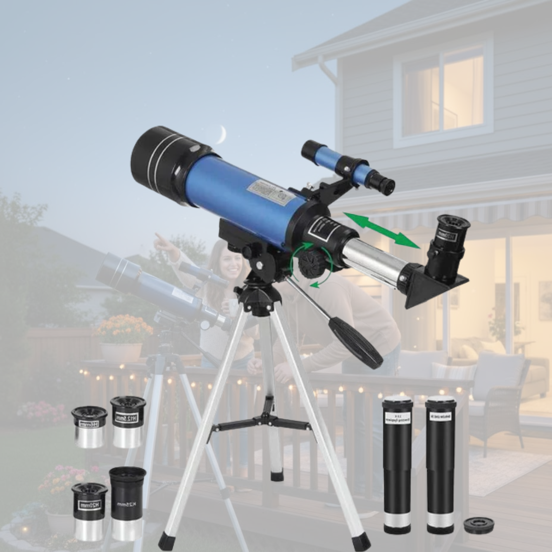 Space Telescope for Home | 150X Magnification, 3X Barlow Lens & Smartphone Adapter for Stargazing Adventures