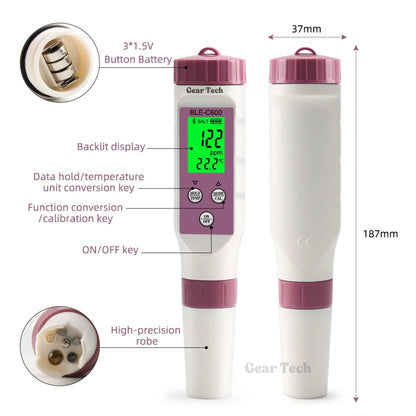 Digital Pool Tester – Measuring device for pH and chlorine for easy pH measurement in pool water