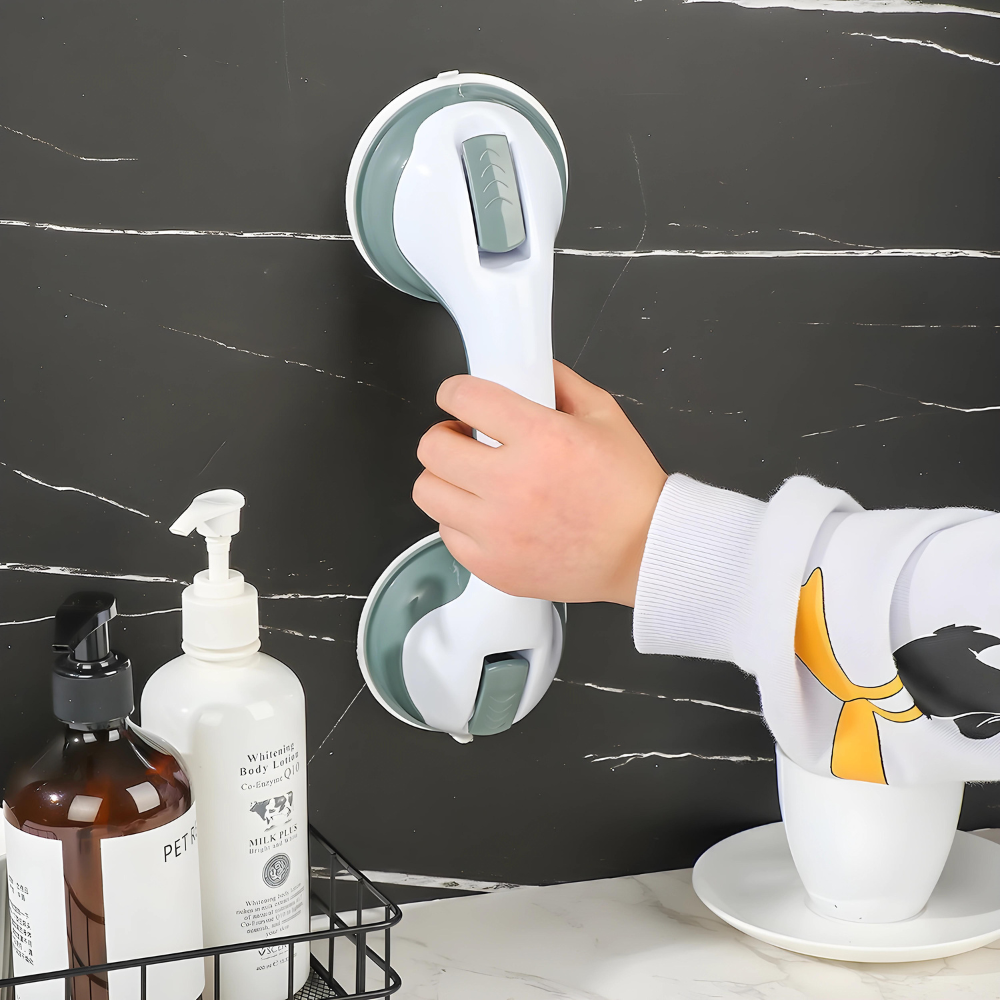 Grab Rail for Shower & Bath, Non-Drill Suction Grab Bar for Elderly & Disabled, Bathroom Support Handle