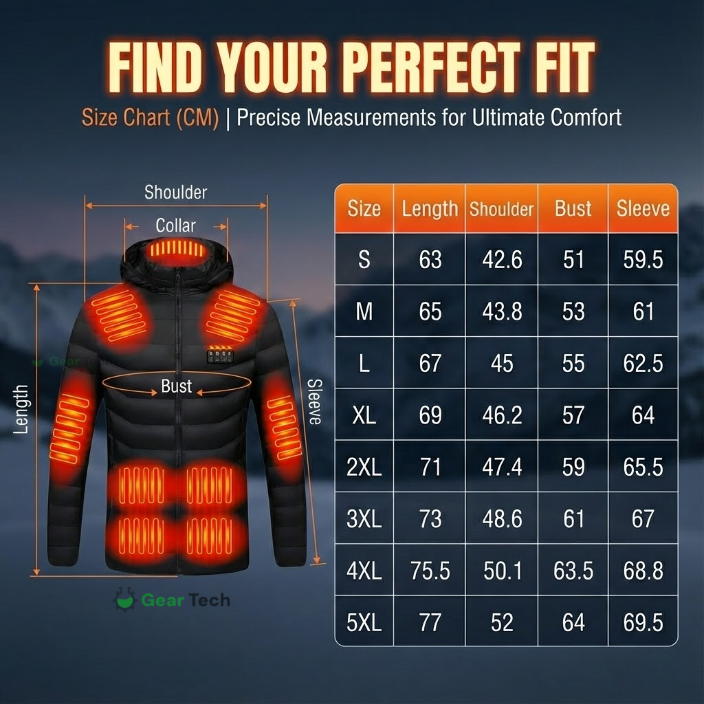 Heated Puffer Jacket | 21 Heating Zones, Adjustable Temperature & Lightweight for Winter Adventures