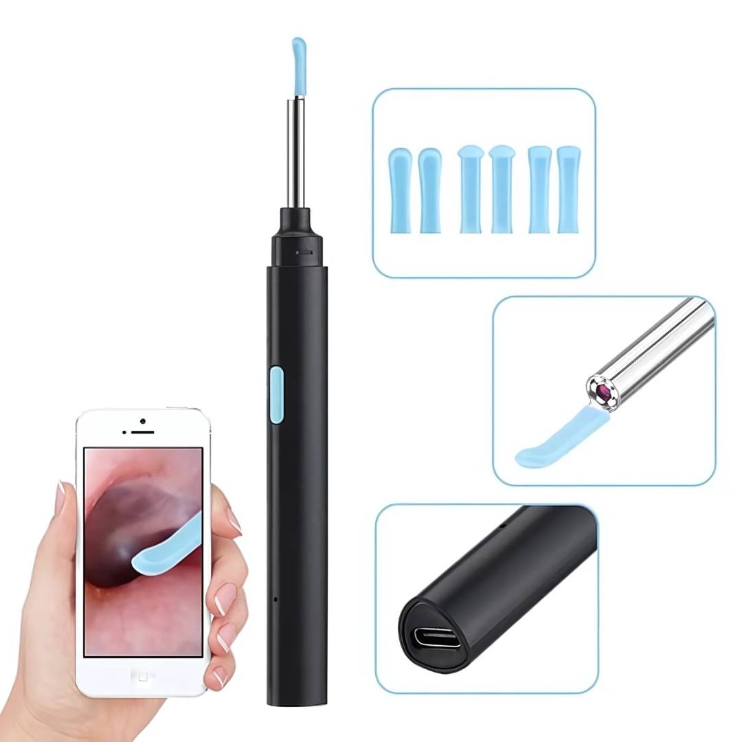 Ear Wax Removal Tool with Camera | Smart Otoscope Ear Cleaner | HD Visual Endoscope with 6 LEDs | Wi-Fi App