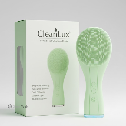 CleanLux™ Electric Facial Cleansing Brush | Waterproof Silicone, Sonic Vibration Technology for Deep Pore Cleansing and All Skin Types