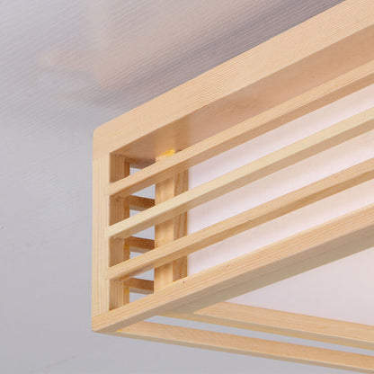 LED Flush Mount Ceiling Light | Modern Wood & Acrylic Design with Dimmable Color Temperatures for Low Ceilings & Various Rooms